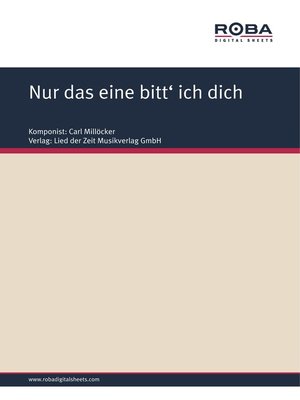 cover image of Nur das eine bitt' ich dich